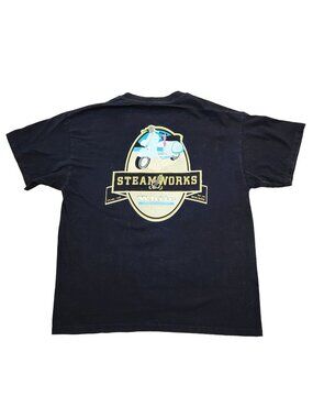 Steamworks Beer Vancouver BC T-Shirt Black Funny Scooter Graphic Men's Large